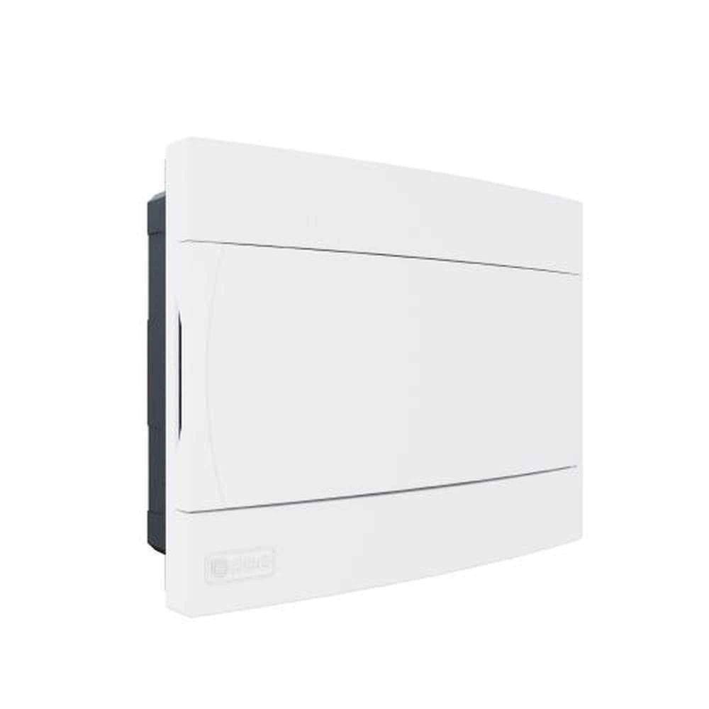 Caixa De Distribuição Embutir 9 Din - 6 Ul Com Tampa Branca - Proteção Uv