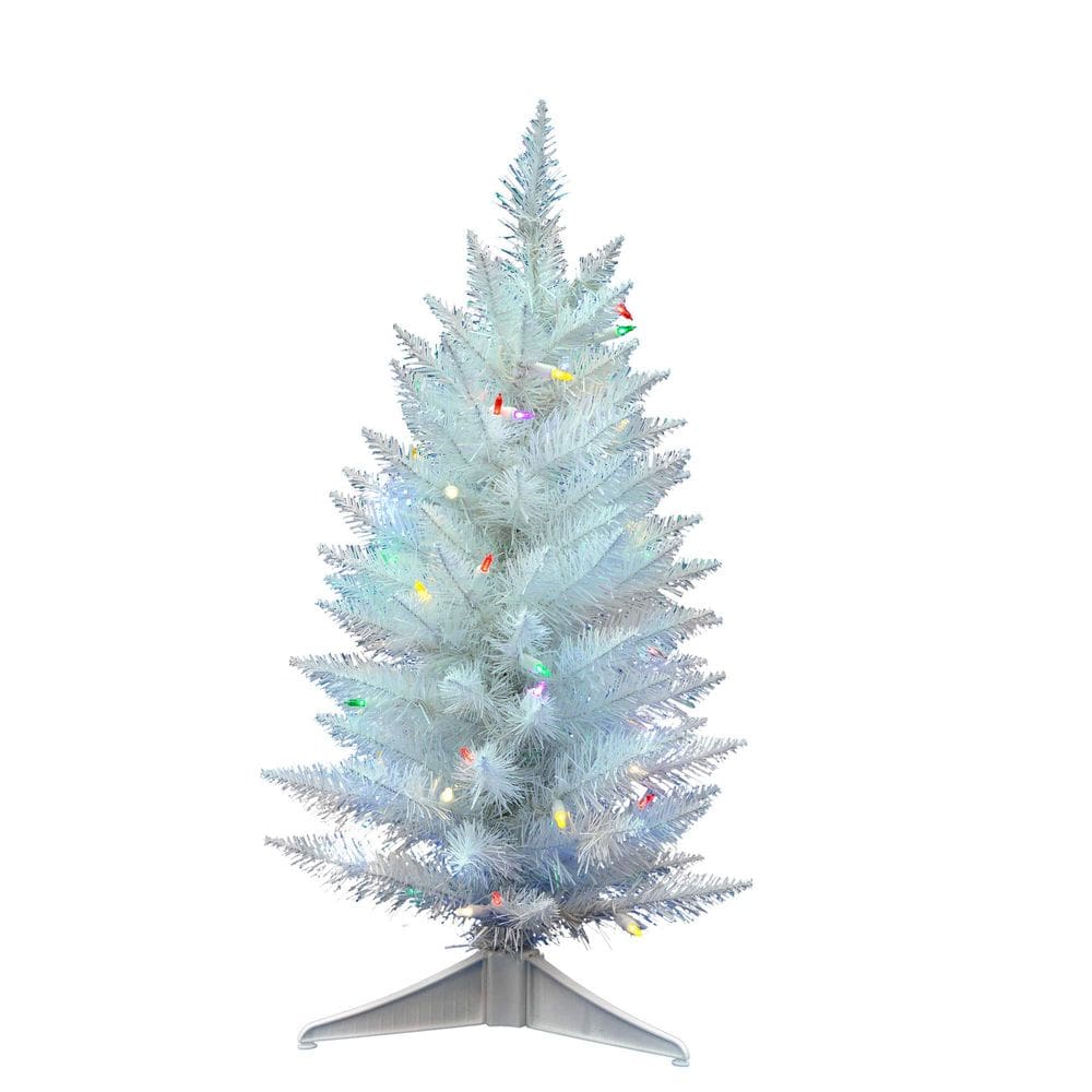 Árvore artificial Vickerman 76cm Sparkle White com LEDs