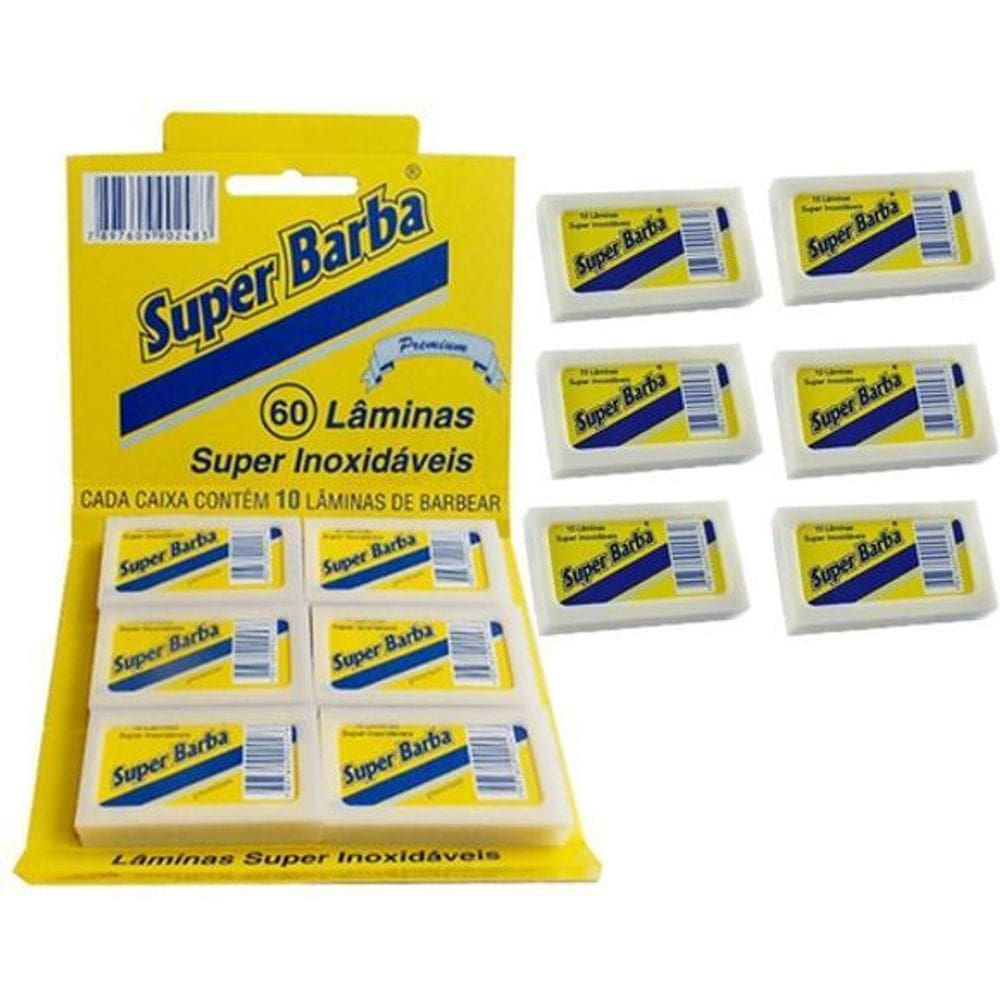 Lâmina De Barbear Super Barba Premium 60 Unidades