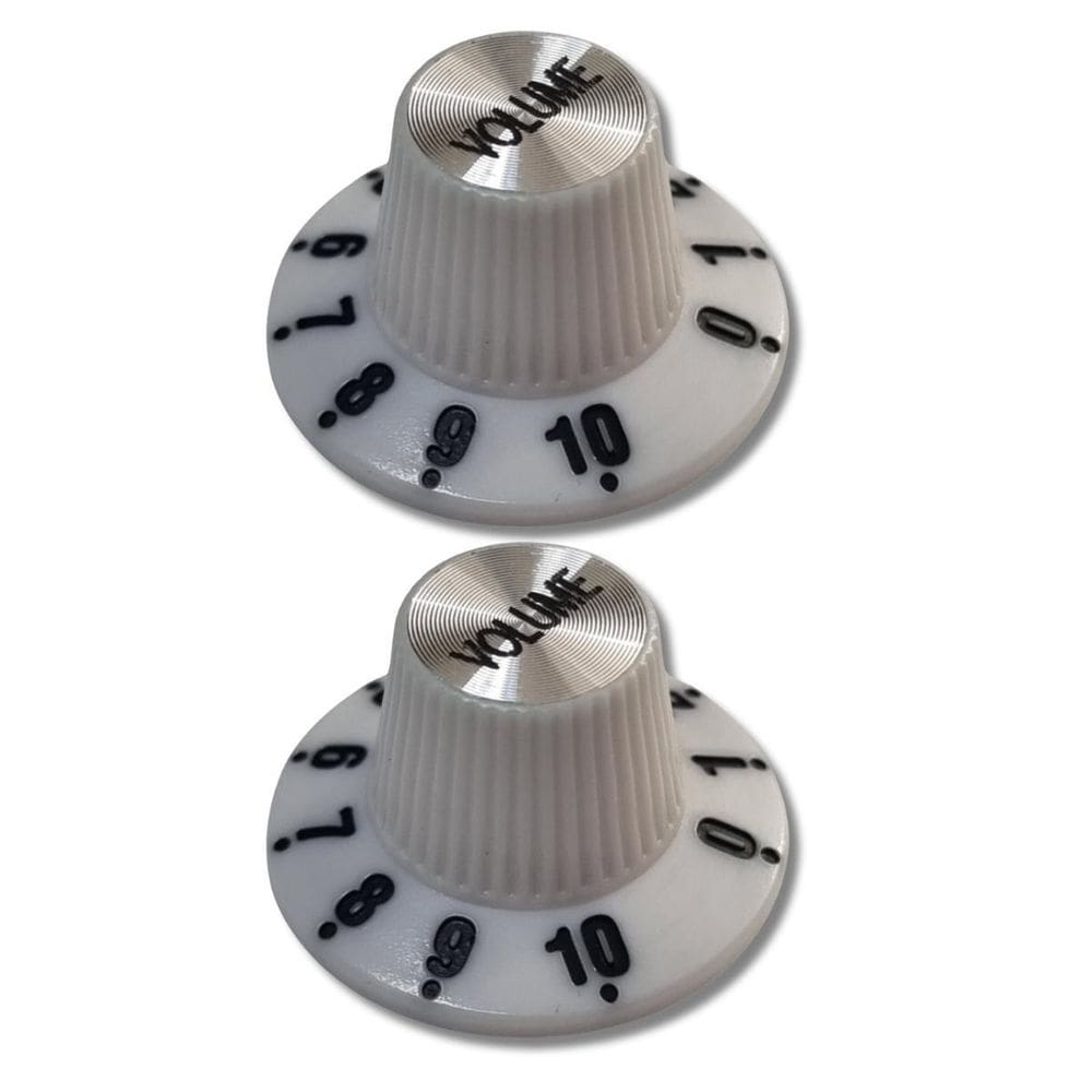 Kit 2 Knob White Guitarra Vintage 2 Volume Branco