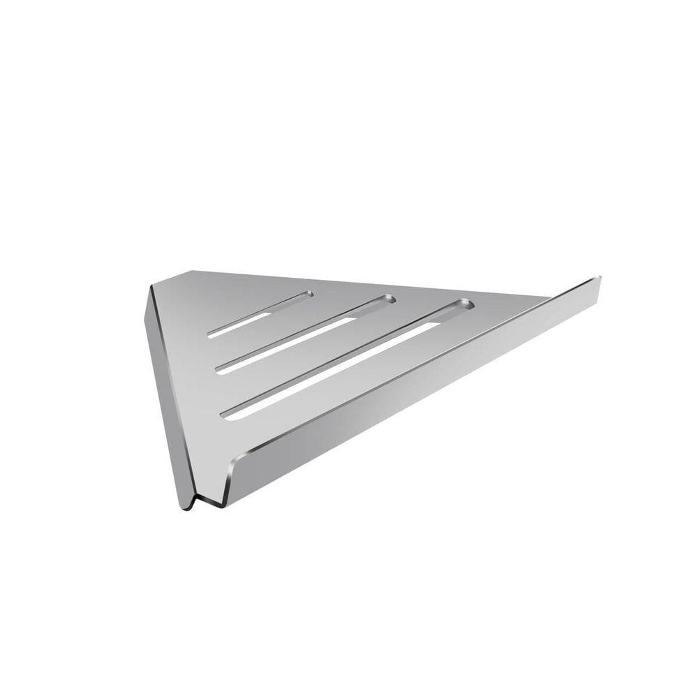 Prateleira Suporte Canto Banheiro Escovado Grega Aço Inox