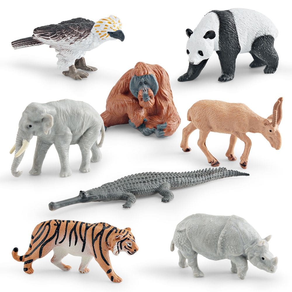 Conjunto de figuras de vida selvagem para animais asiáticos, 12 peças de PVC para crianças de 3 anos ou mais