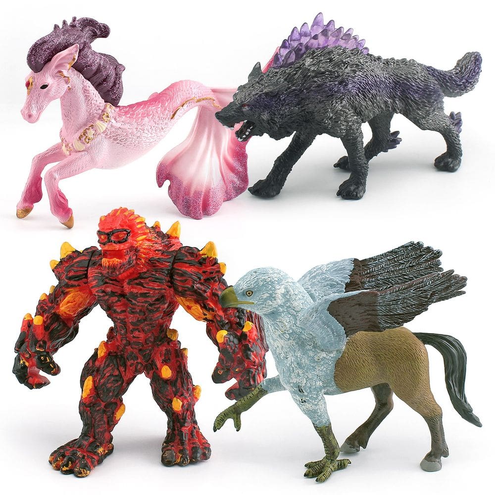 Conjunto de estatuetas Fantasy Mythical Creature, 4 unidades para crianças de 3 anos ou mais