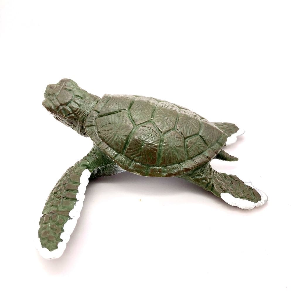 Estatueta realista de tartaruga marinha verde em PVC 12,5 cm para crianças
