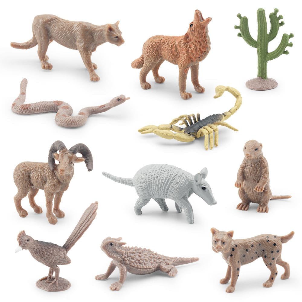Conjunto de estatuetas de animais do deserto, 11 peças de bonecos de PVC para crianças