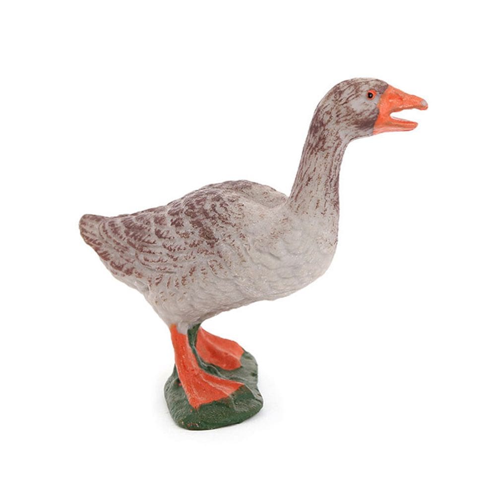 Estatueta de ganso em PVC, modelo realista de animal de fazenda, cinza, 6,5 cm