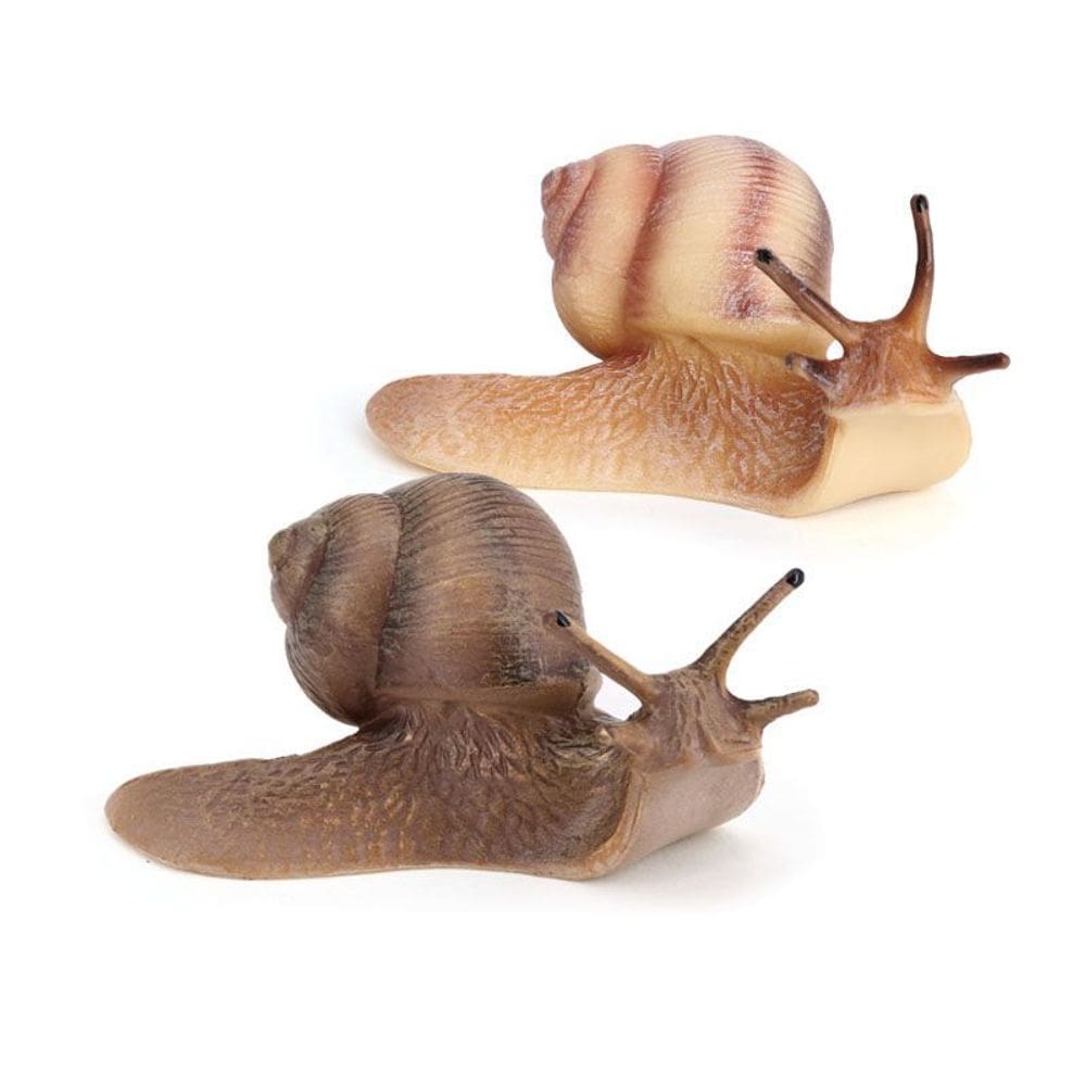 Conjunto de estatuetas de caracol realista, brinquedo plástico para crianças, 9,1 cm, 2 unidades