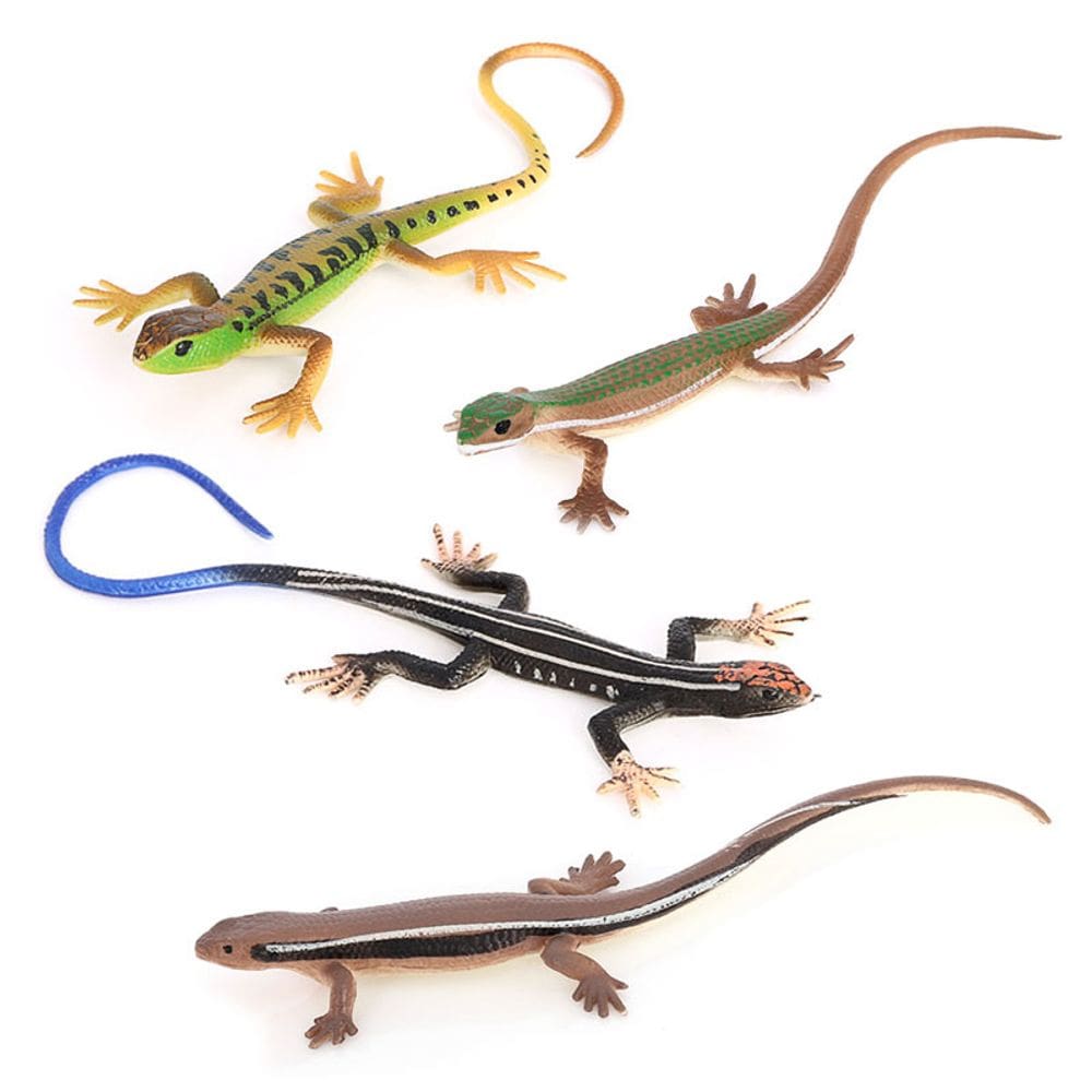 Conjunto de figuras: modelos realistas de répteis de PVC para lagartos e lagartixas, 4 unidades
