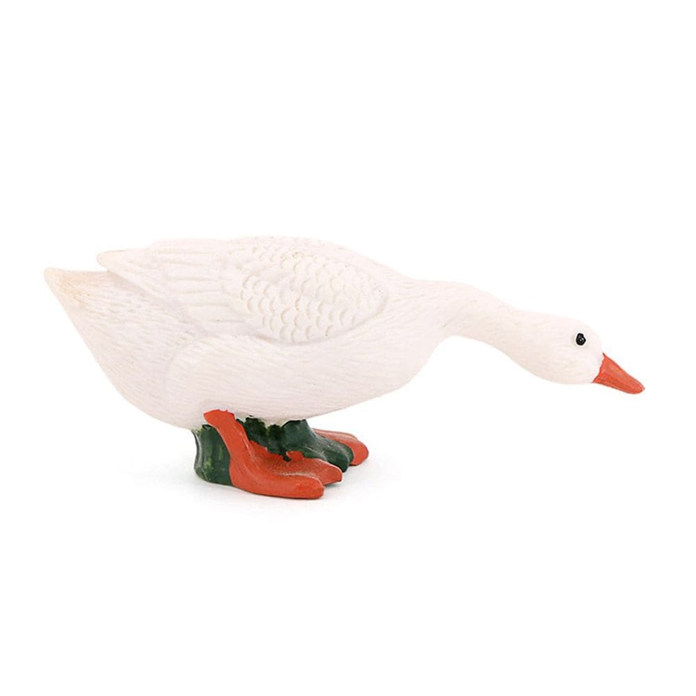 Estatueta realista de ganso branco em PVC modelo de animal de fazenda de 7,3 cm
