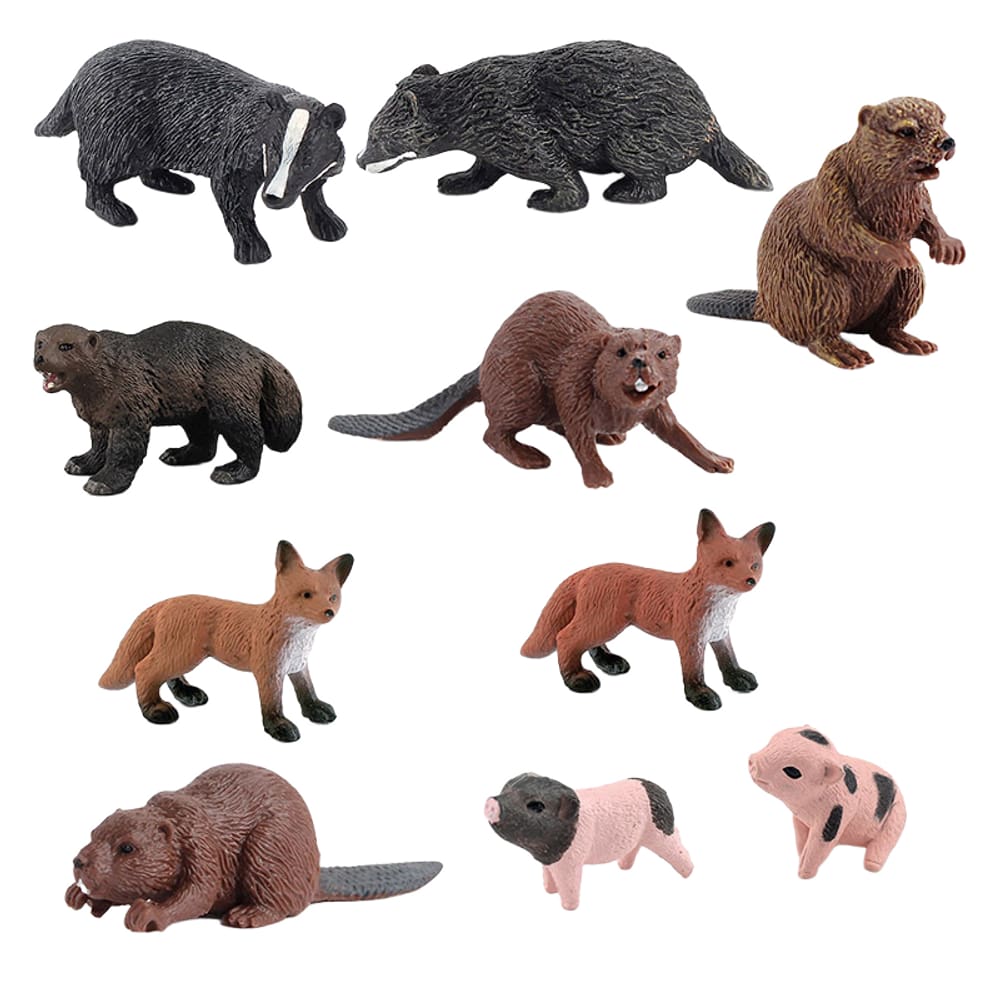 Conjunto de estatuetas de animais selvagens, 10 unidades — modelos realistas de PVC para crianças a partir de 3 anos