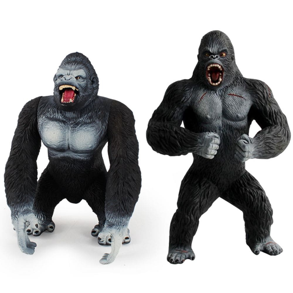 Conjunto de estatuetas Gorilla x2 Wild King Kong Style PVC de 19 cm