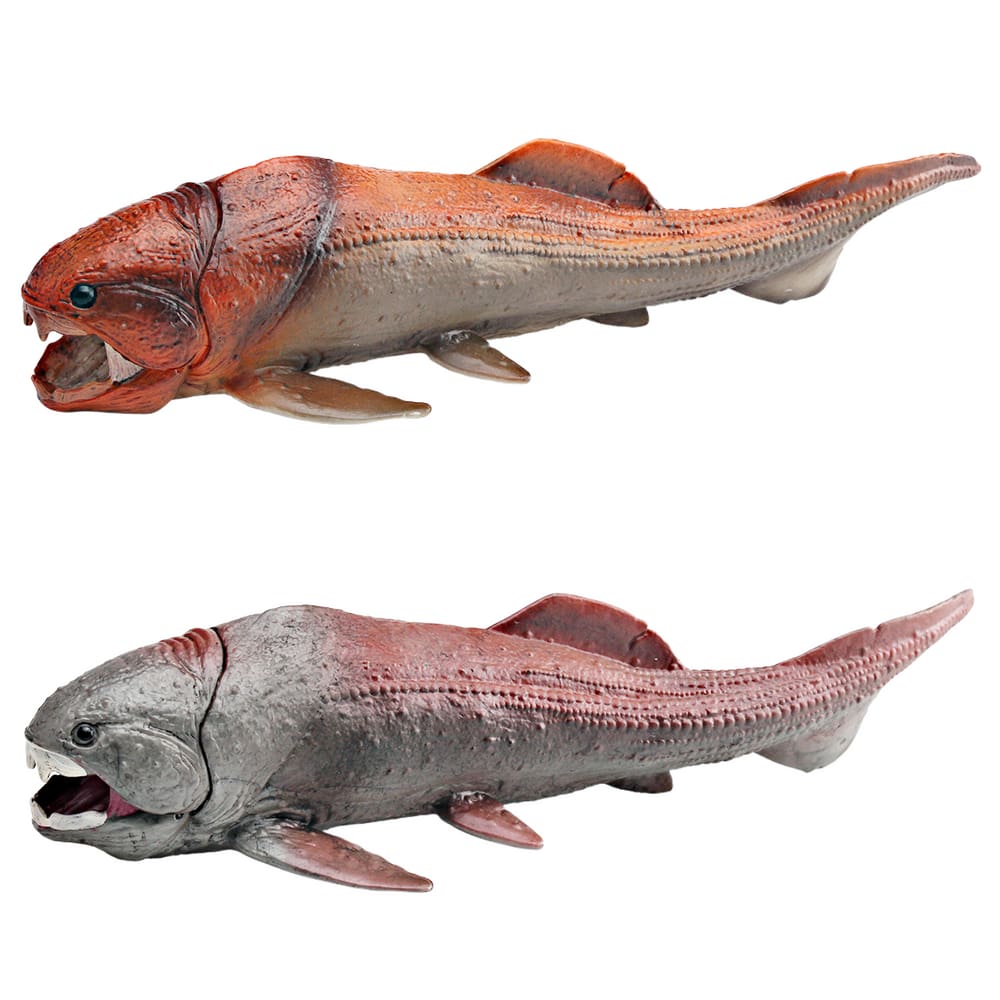 Conjunto de estatuetas: criatura marinha pré-histórica Dunkleosteus Arthrodira