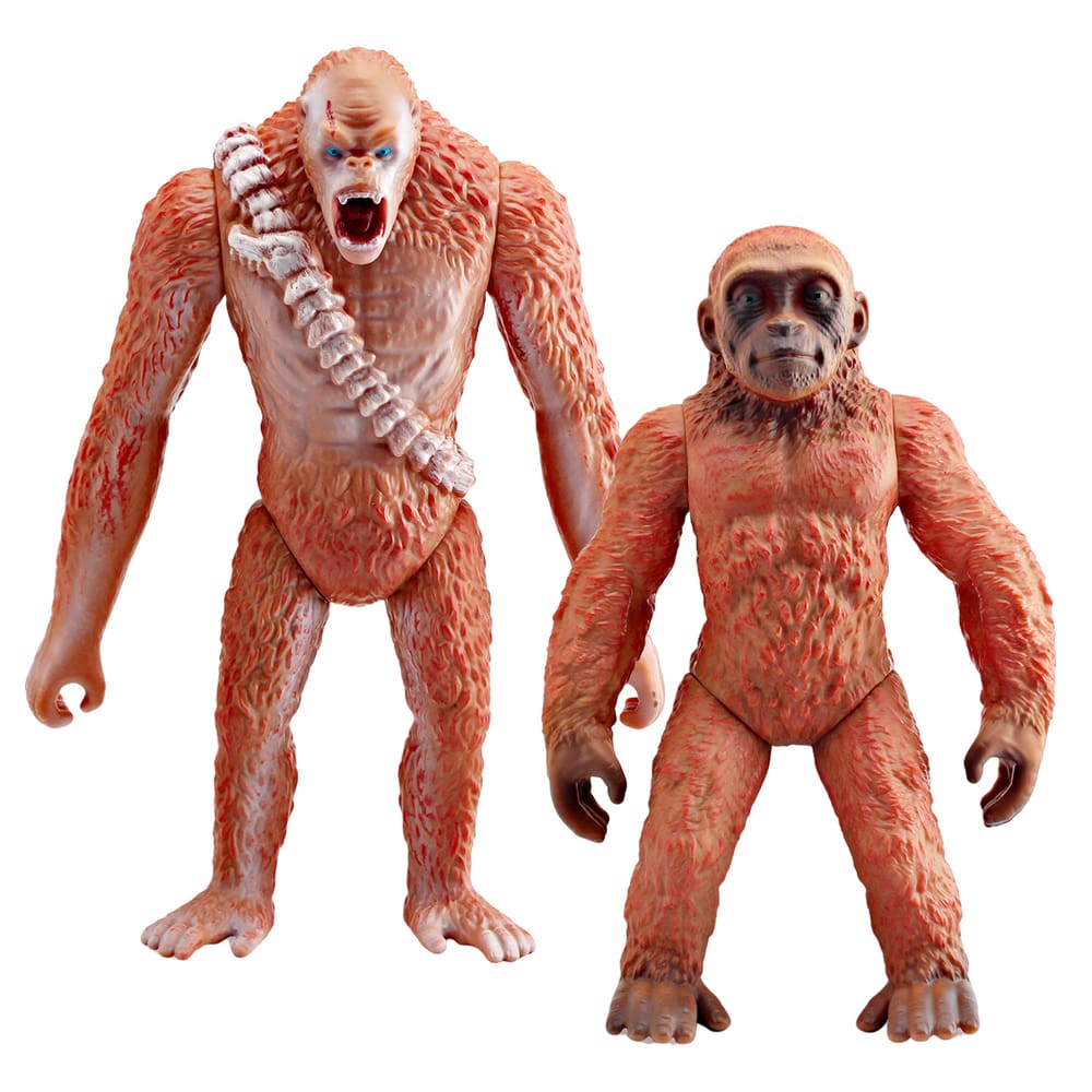 Conjunto de bonecos realista Gorilla PVC Scarred Warrior com bebê, 2 peças