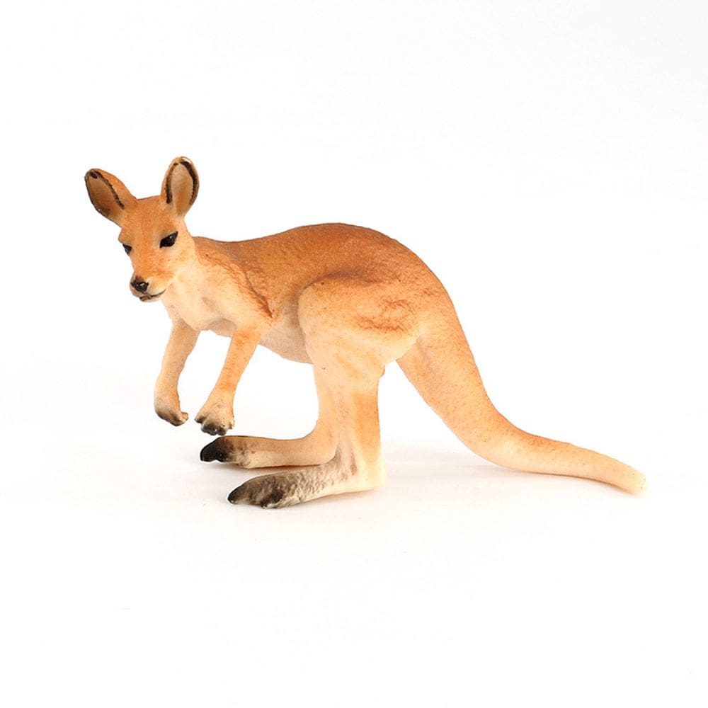 Estatueta de canguru modelo animal selvagem em PVC para crianças de 3 anos ou mais