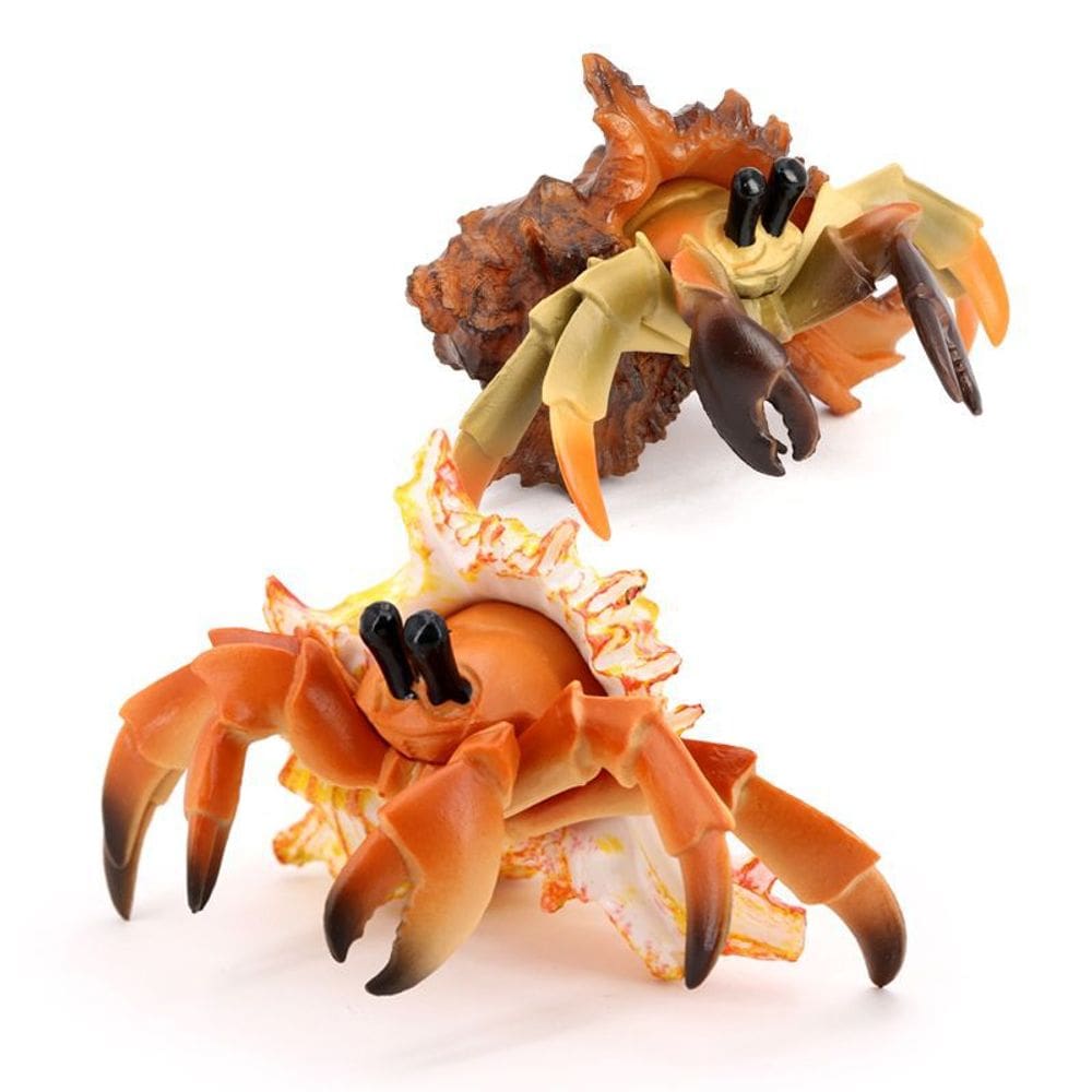 Conjunto de estatuetas Realistic Hermit Crab & Crab PVC Ocean Animal