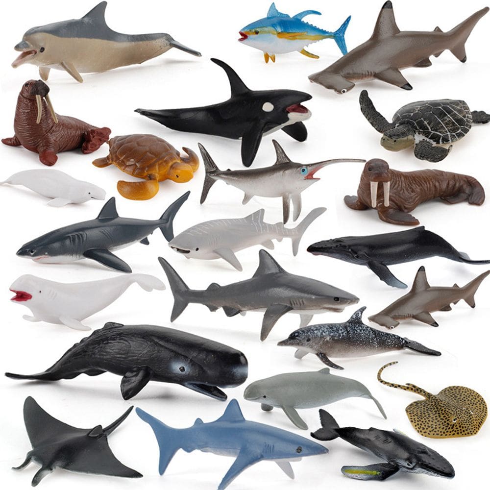 Conjunto de brinquedos Mini Ocean Animal Figures, 23 unidades para crianças de mais de 3 anos