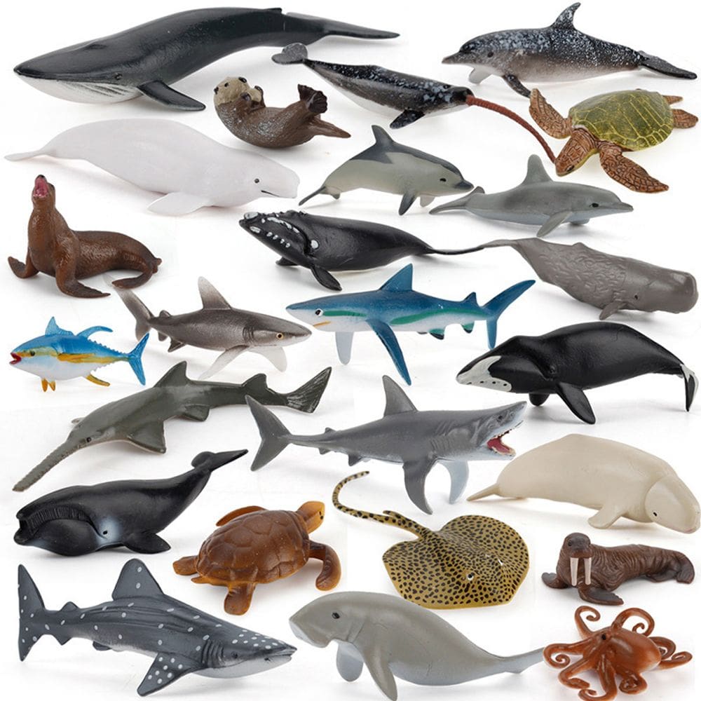 Conjunto de figuras de animais oceânicos, 32 peças de brinquedo infantil realista Sea Life