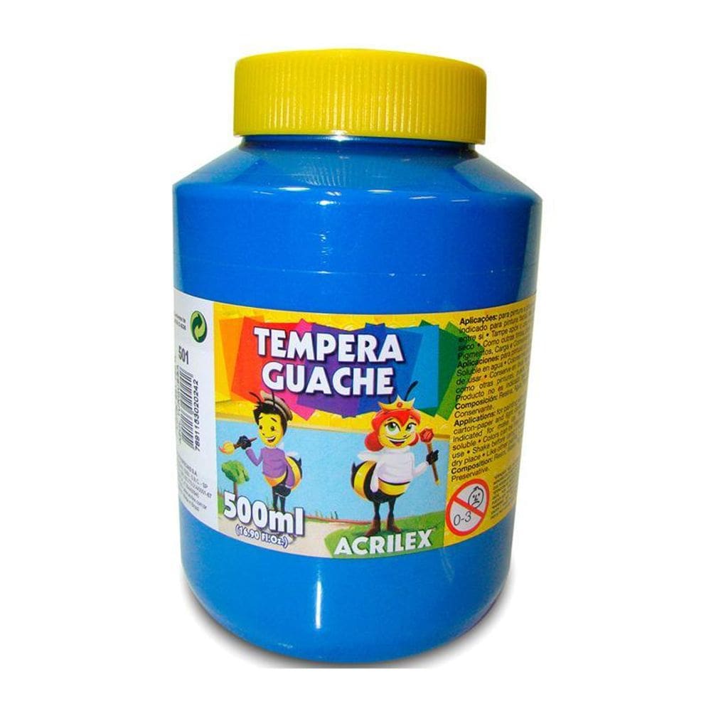 Tinta guache Azul Turquesa 500ml 501 Acrilex