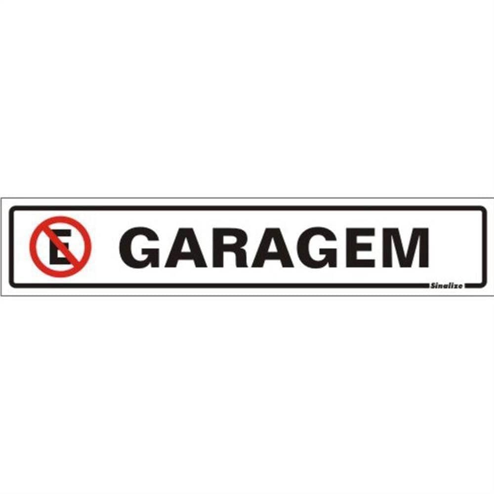 Placa De Poliestireno Auto-adesiva 5x25cm Garangem - 200 Cf - Sinalize Placa Ps 5x25 Garagem 200 Cf Sinalize