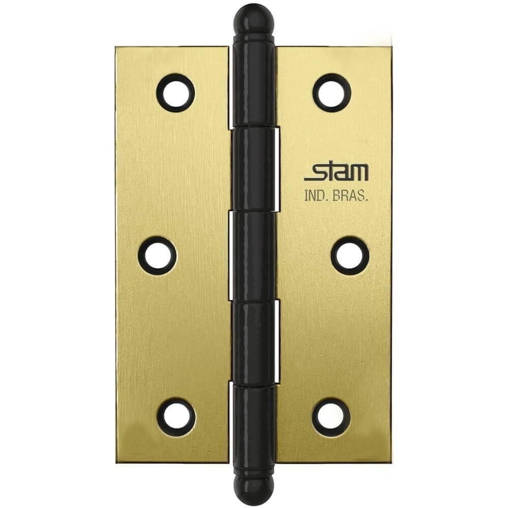 Dobradiça Pino E Bola 3.1-2” X 2.5-16” X 1,7mm Oxidado Sem Anel E Com Canto Reto - 42031 - Stam