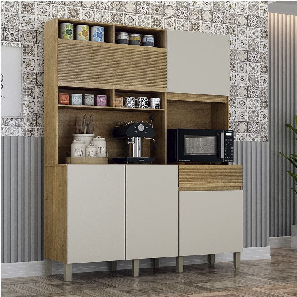 Armário de Cozinha 5 Portas 1 Gaveta Canastra Valdemóveis