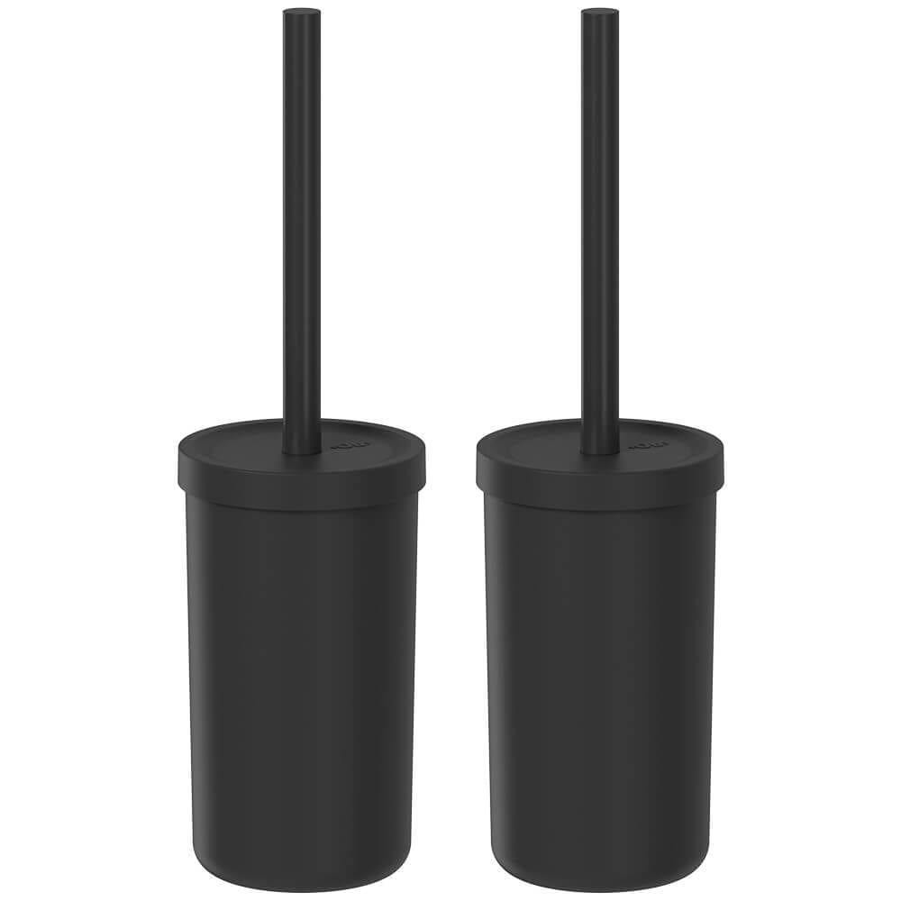 Jogo de Escovas Sanitárias Com Suporte 2 Peças Bold Preta - Ou