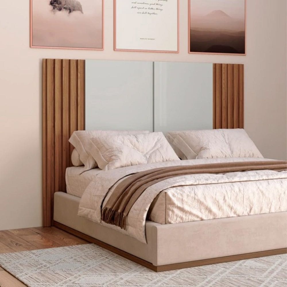 Cabeceira Solteiro Ripada 165cm TW153 Off White Freijó Dalla Costa