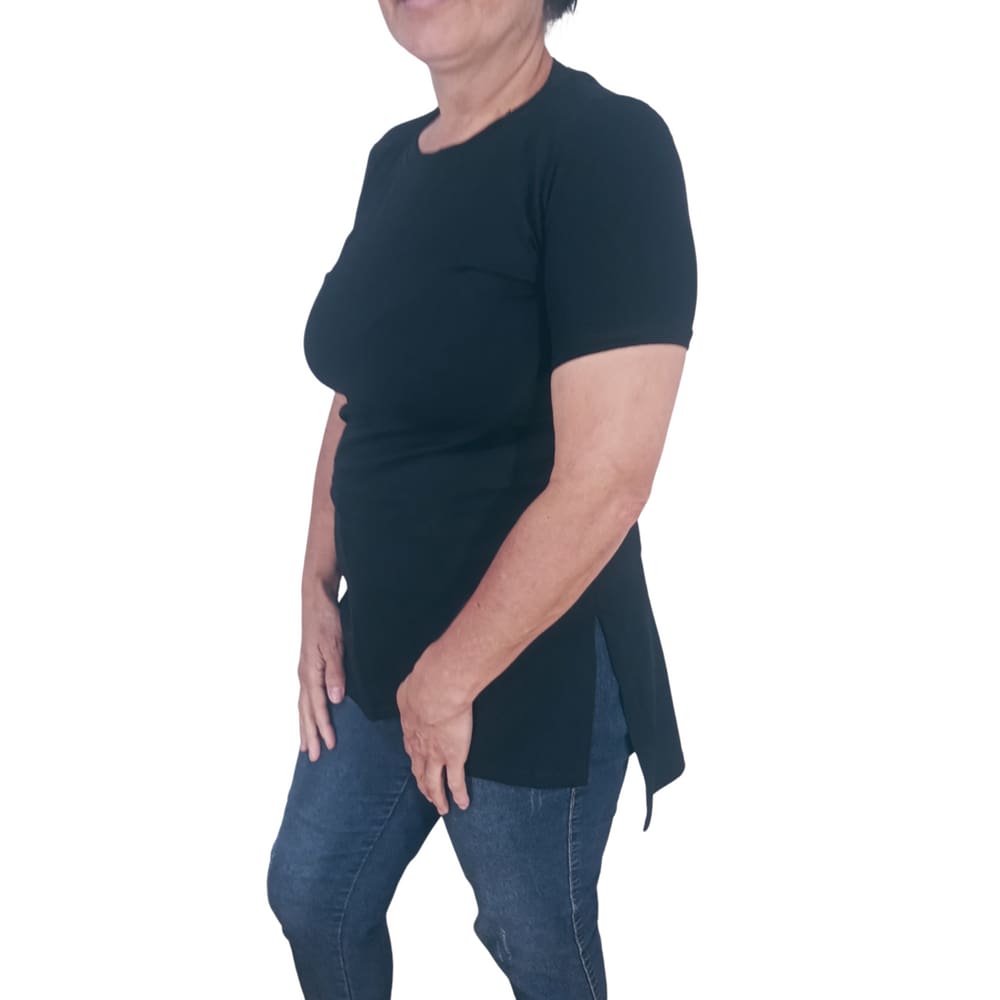 Blusa Feminina Manga Curta Tapa Bumbum em Viscose e Elastano - Conforto e Estilo