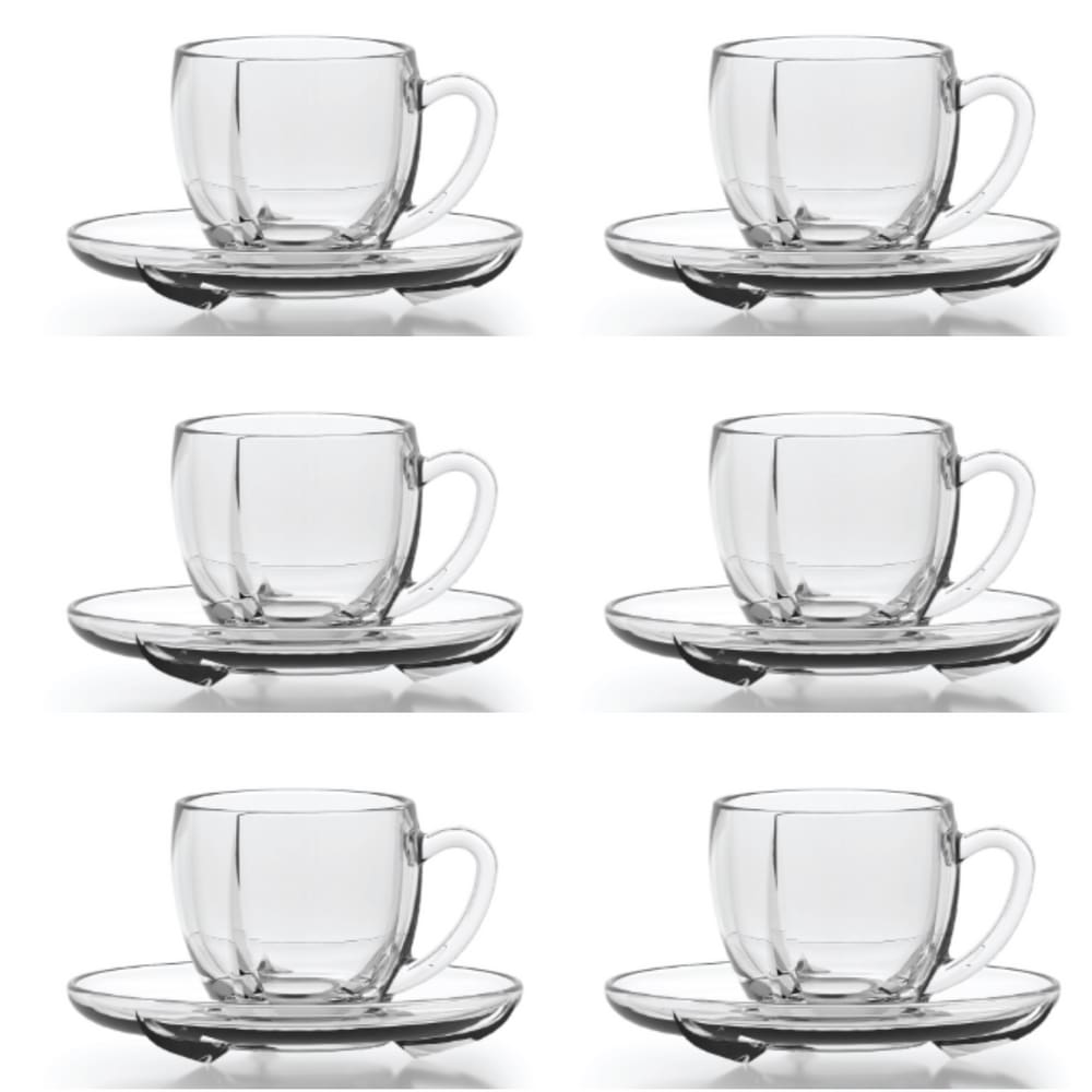 Jogo De 6 Xicaras Para Chá 190ml Cristal Casambiente