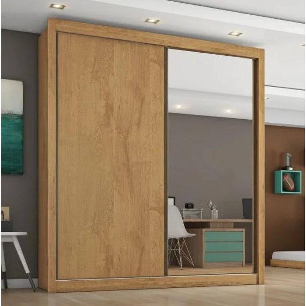 Guarda Roupa Zurique 2 Pts 1 Espelho 100%MDF Móveis Europa