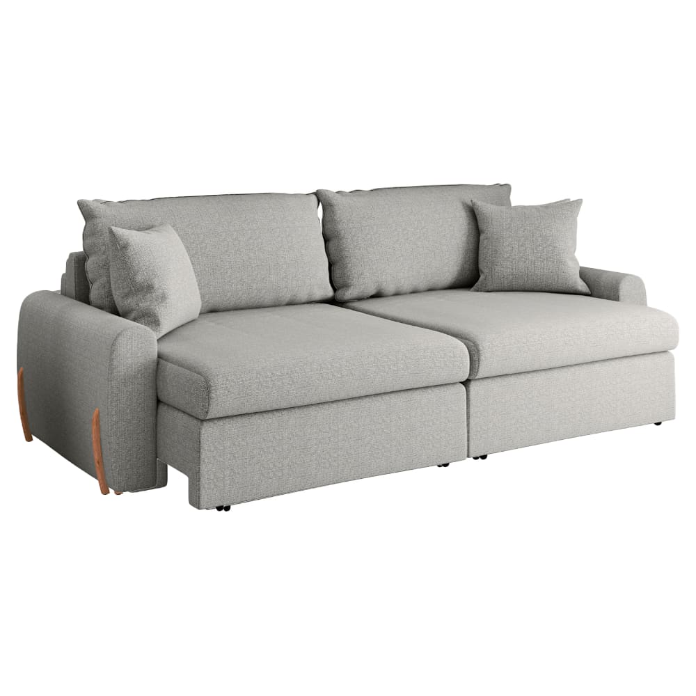 Sofá Cama Retrátil 4 Lugares 2,36m com Almofadas Linho Baltik
