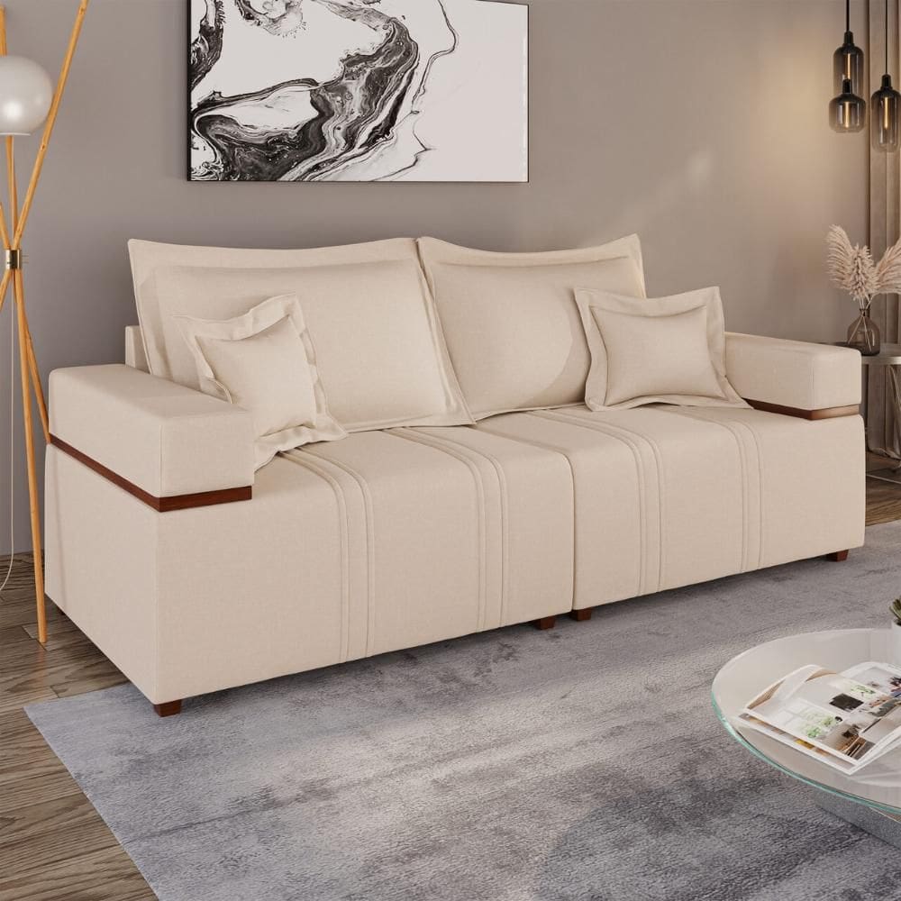 Sofá na Caixa Bellagio 2 Lugares 2,00m Bege