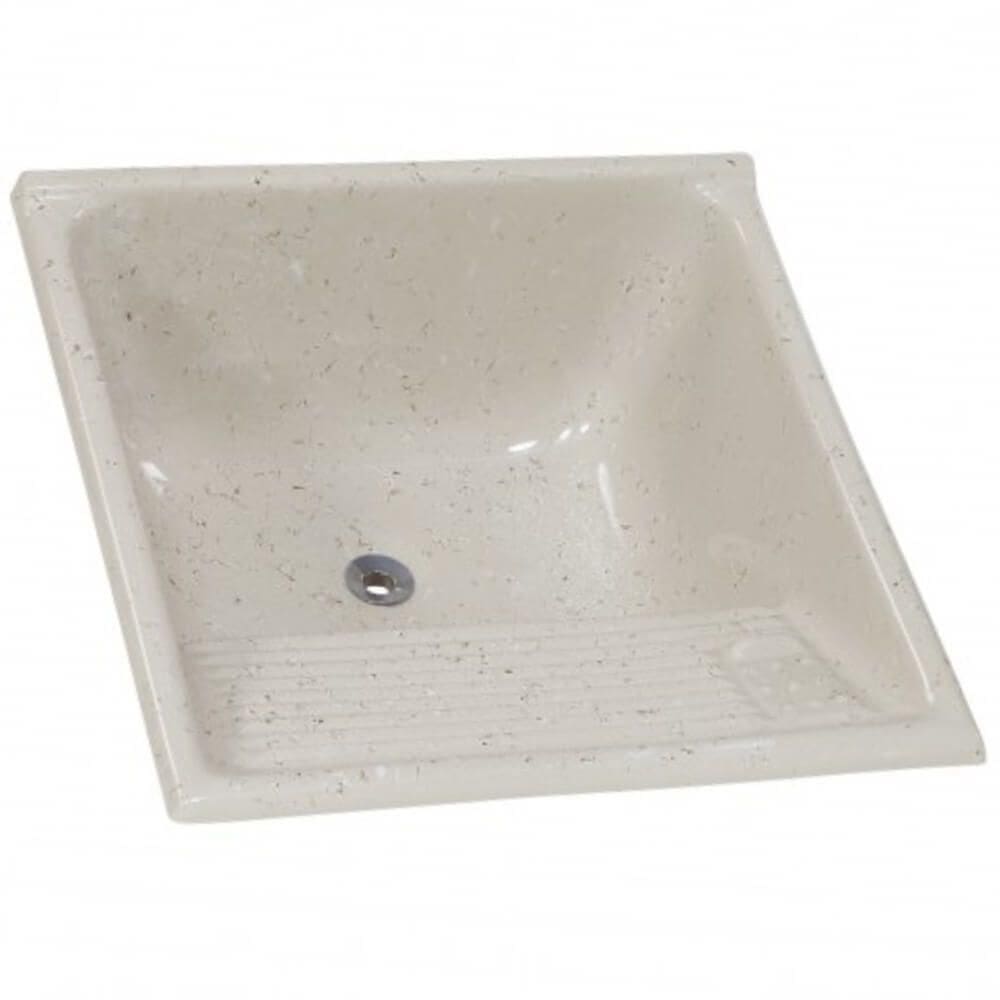Tanque De Mármore Sintético Granitado N°2 Extra Com 62x62cm Travertino - 507914 - A.j.rorato