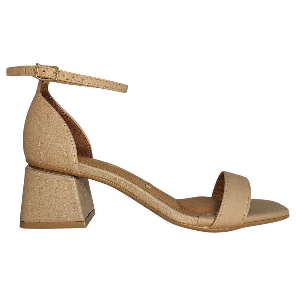 Sandália Vizzano 6428.141 Salto Grosso Fechada Atrás Branca