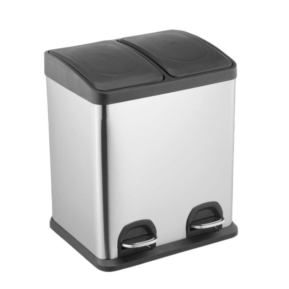 Lixeira Elegante Inox 15l Com Pedal ? Coleta Seletiva E Praticidade Na Cozinha