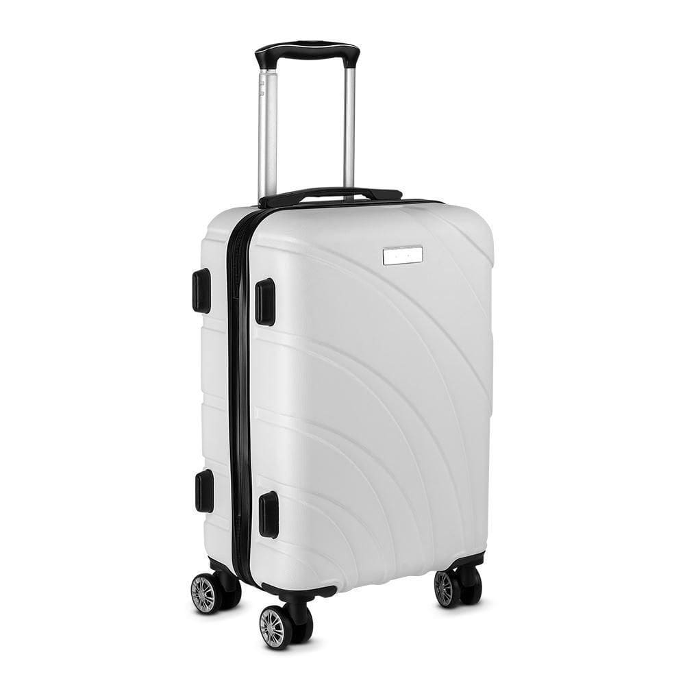 Mala Média De Viagem Easy Travel 52l Com Rodas 360° Branca - Estilo E Praticidade Para Você