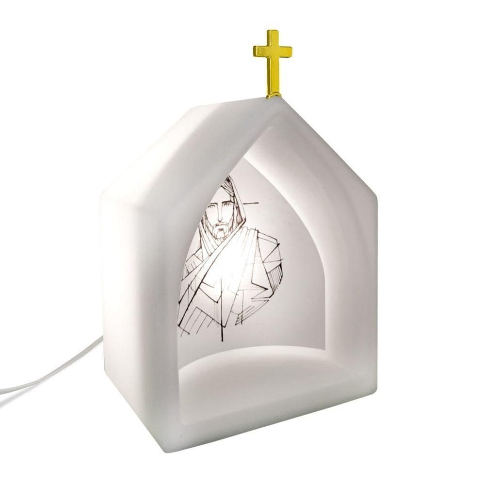Oratório Iluminado Com A Presença De Jesus - Fé E Beleza Para Seu Lar