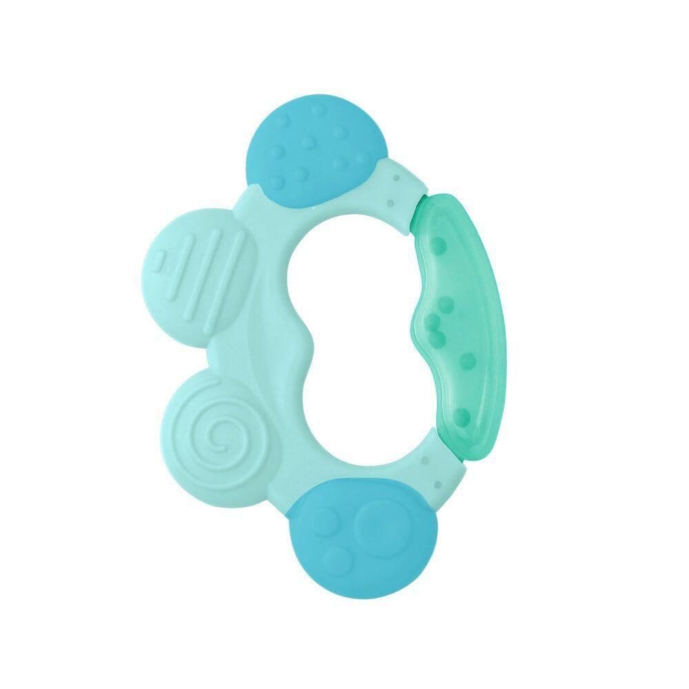 Mordedor De Silicone Azul Texturizado Para Alívio Na Dentição Do Bebê