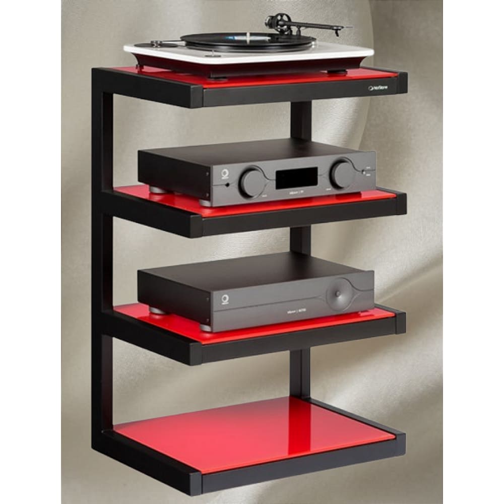 Rack Norstone HIFI ESSE c/ Prateleiras de Vidro Cor Vermelho