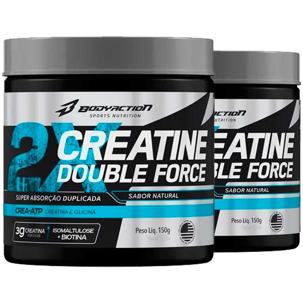 Kit 2 Creatine Double Force 150g Cada Body Action Sem Sabor