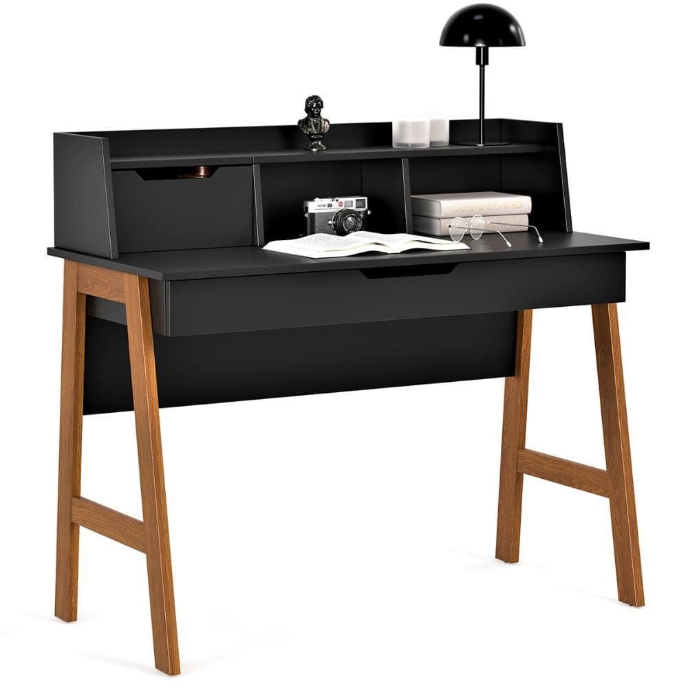 Escrivaninha Parma II Escritorio 1 Gaveta Pés Madeira Maciça