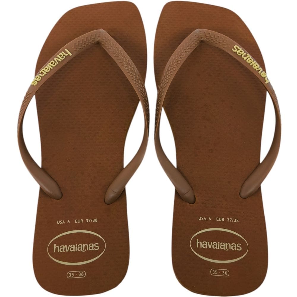 Chinelo Dedo Feminino Casual Dia a Dia Passeio Praia Bico Quadrado Havaianas Slim Square Pop Up