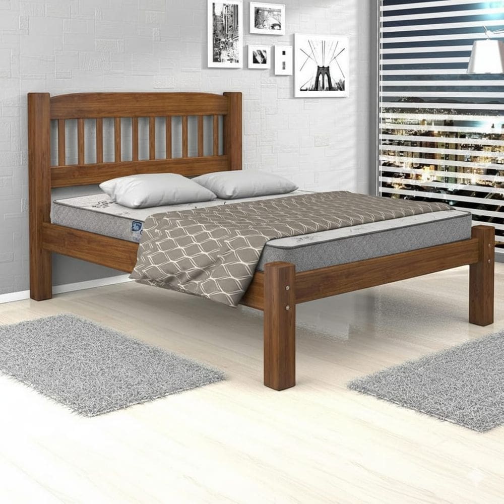 Cama casal madeira Itália + 1 colchão casal d20 dream Gazin