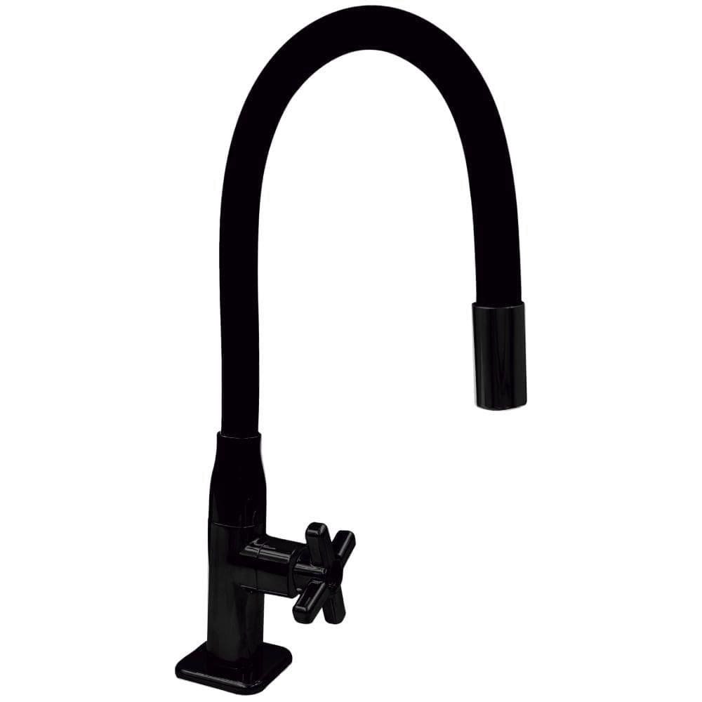 Torneira Para Cozinha Com 1-4 De Volta Com Tubo Preto De Mesa - 774337 - Stoc