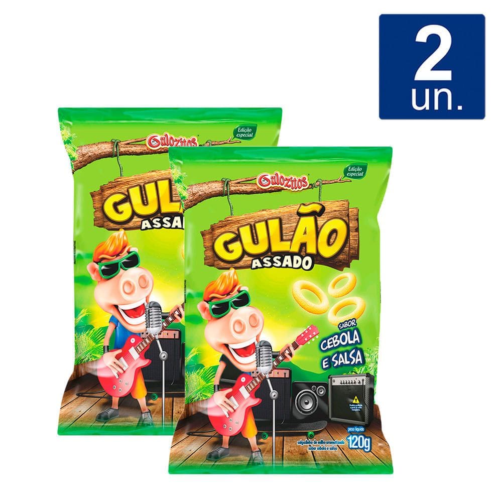 Kit 2X 120g Salgadinho Gulão Assado Cebola e Salsa