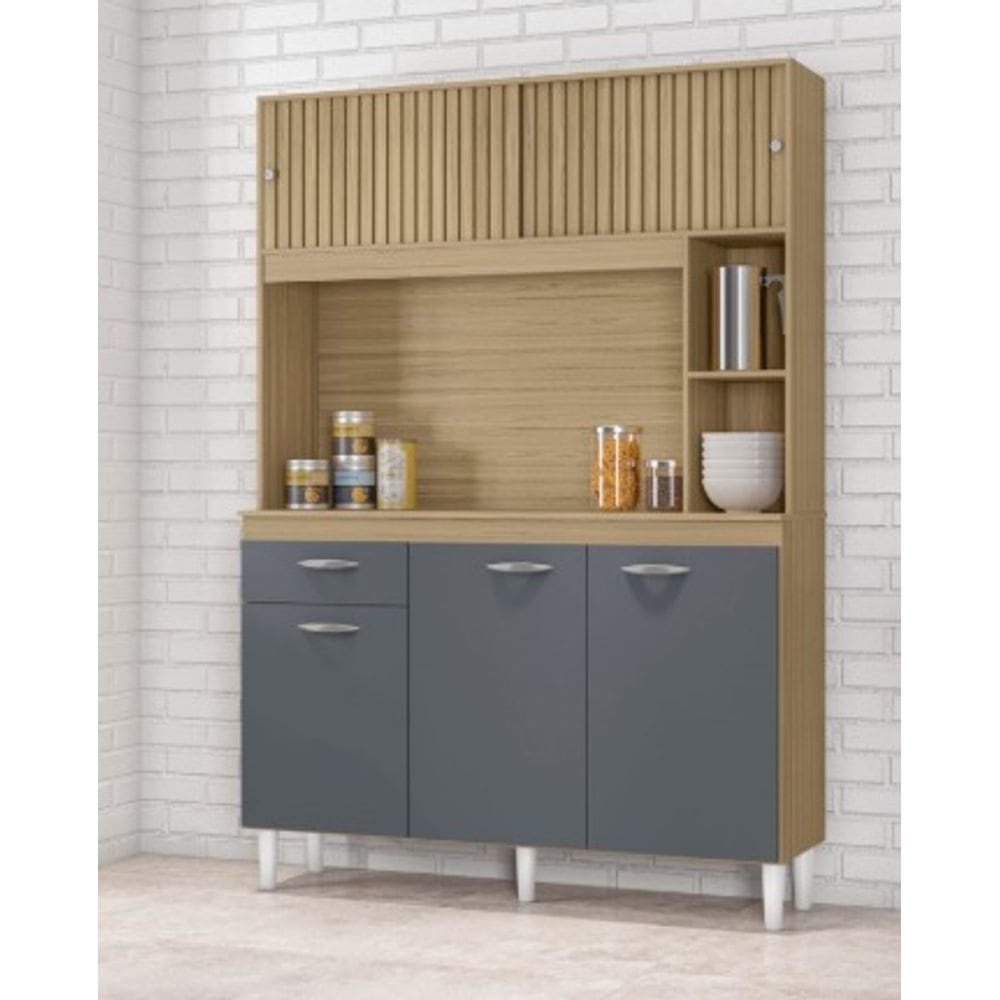 Kit Duda 2Pts Correr 1Gav 1,20 Damasco Ripado/ Cinza