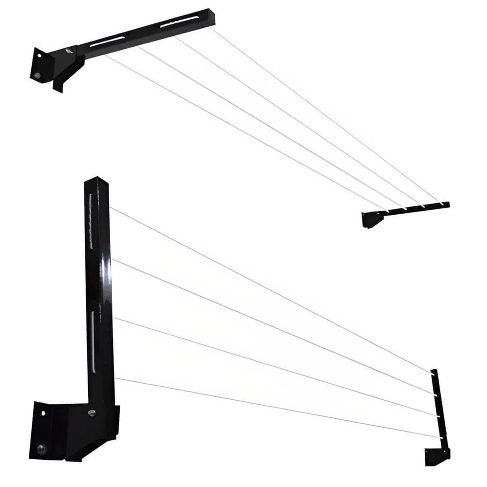 Varal Dobrável de Aço Preto - 1200 - NUMERAL