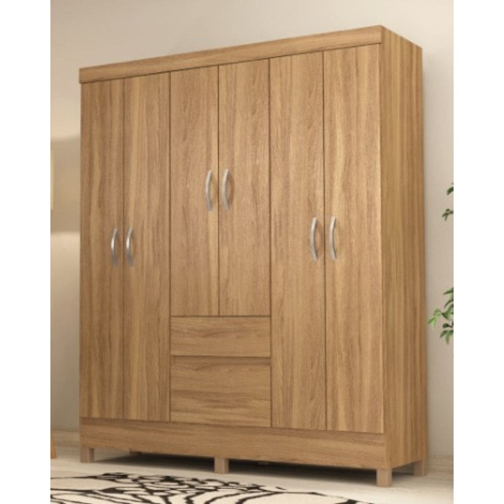 Guarda Roupa FLASH 6 portas e 02 gavetas AMENDOA