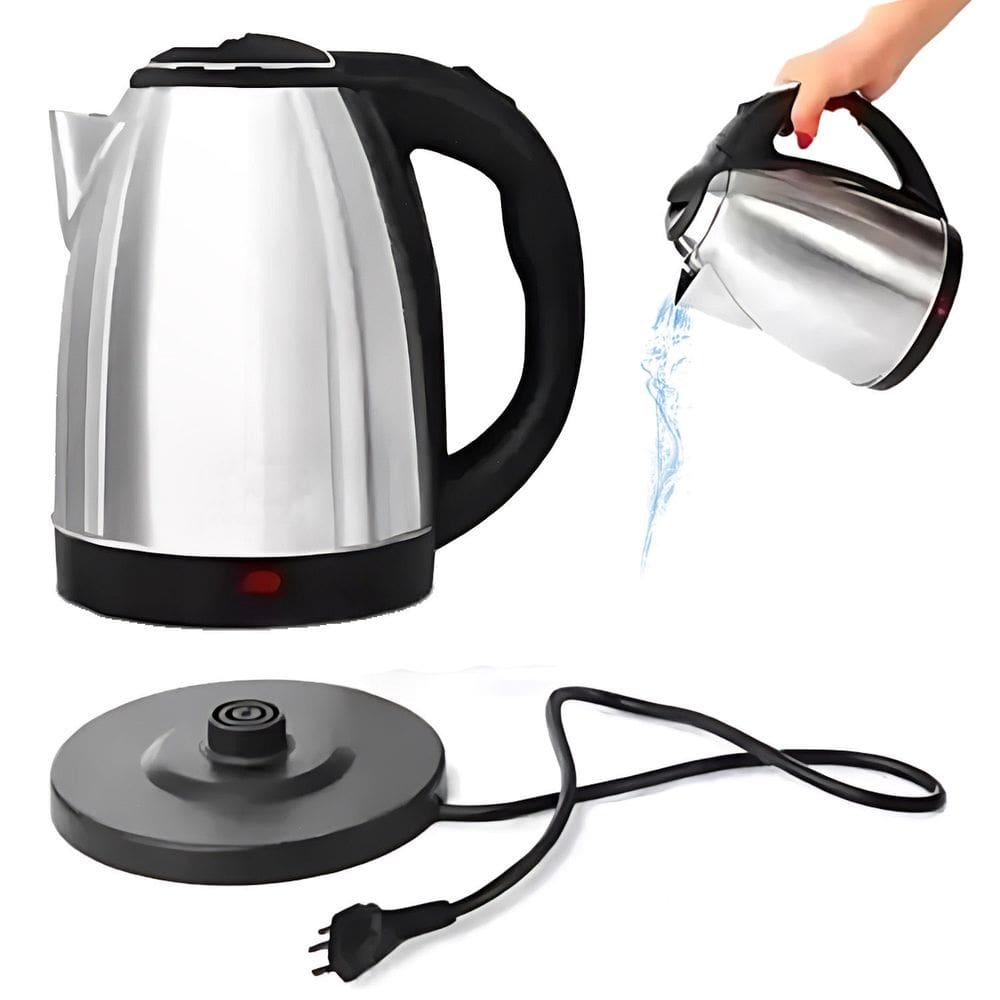 Chaleira Jarra Elétrica Bule Inox 2 Litros Ferve Água Chá Café Chimarrão