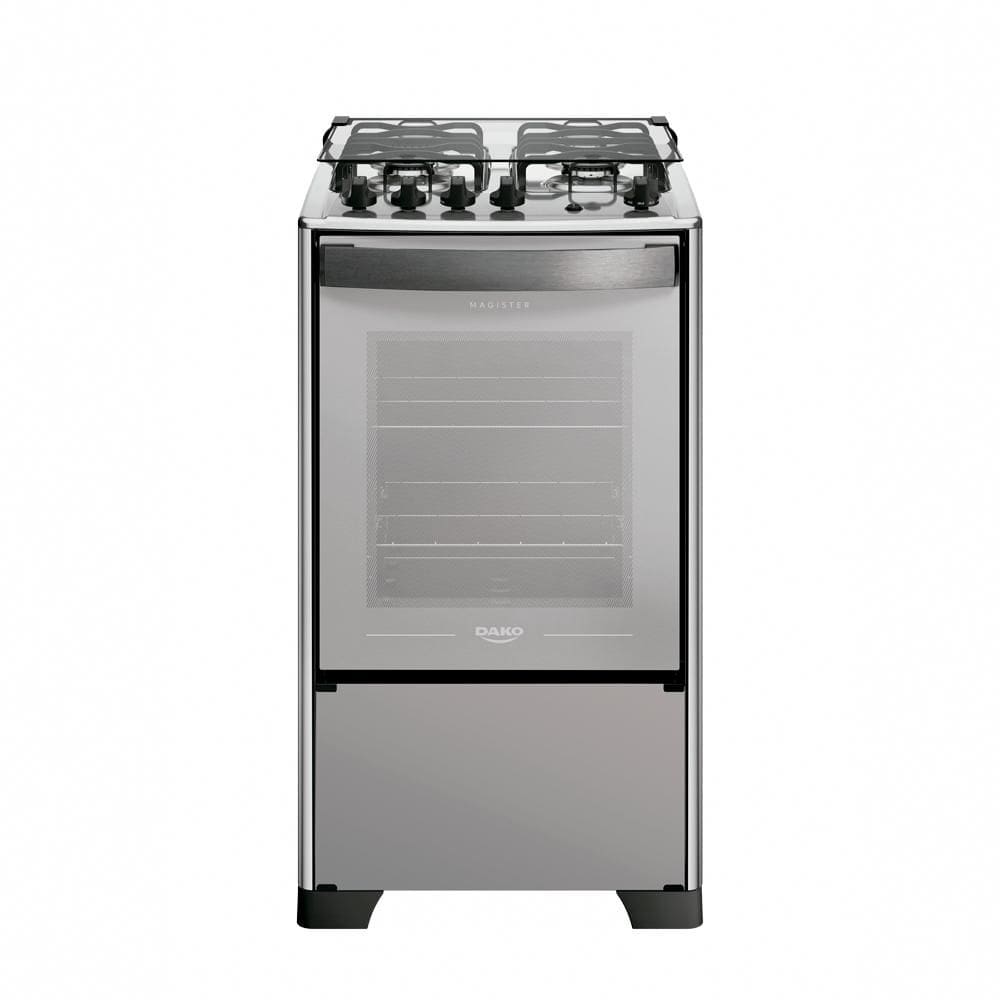 Fogão 4 Bocas Dako Magister Style Mesa Inox Espelhado Bivolt